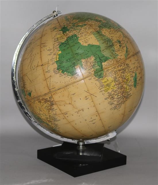 A 1940s-50s globe on stand